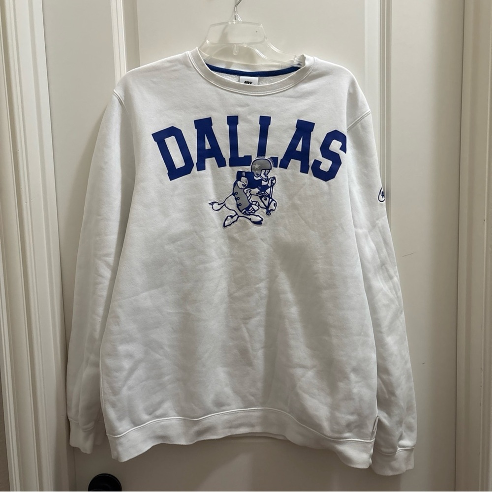 Men's Nike White Dallas Cowboys Gridiron Classics Athletic Pullover Sweatshirt L